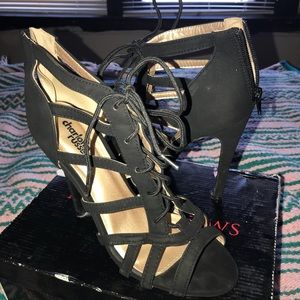 Black heeled sandals